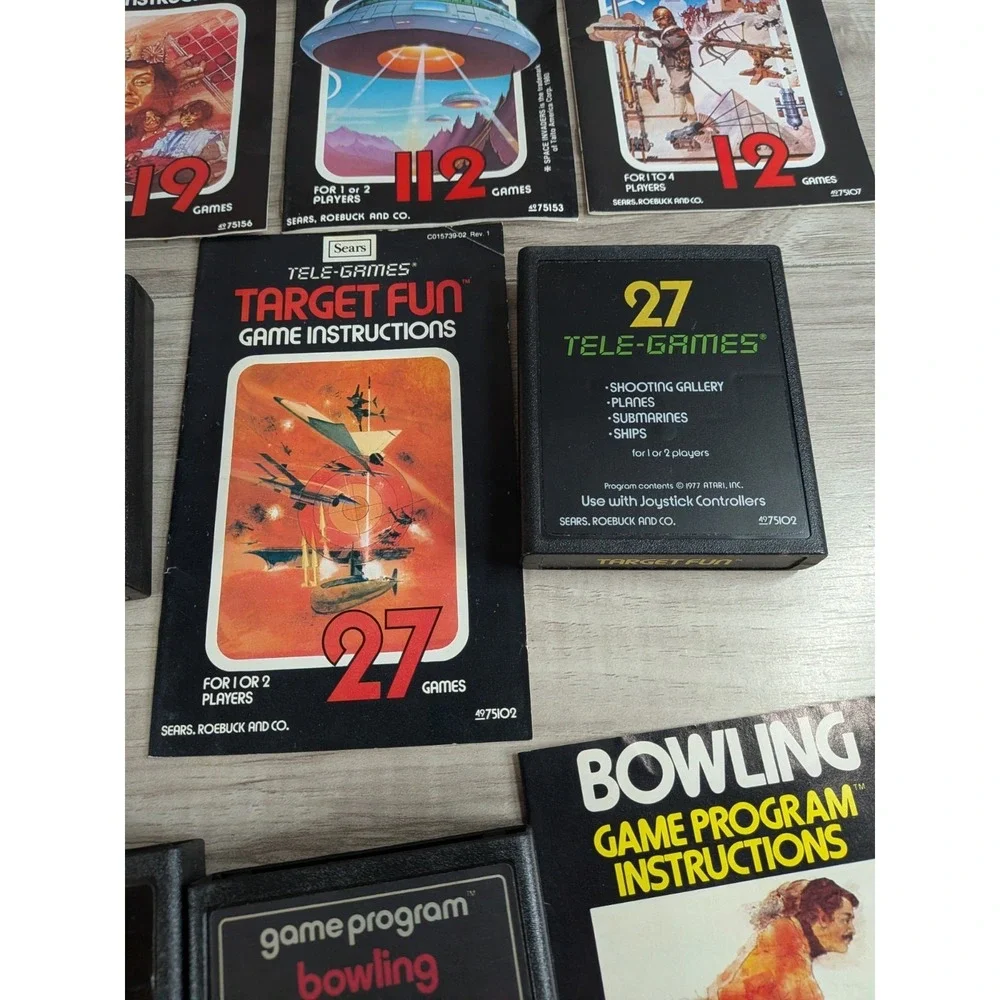 Tele-Games Atari 2600 SEARS Video Game LOT OF 8 Cartridges + Manuals or inserts